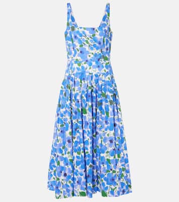 Vestido midi de mezcla de algodón floral | Carolina Herrera