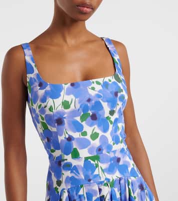 Vestido midi de mezcla de algodón floral | Carolina Herrera