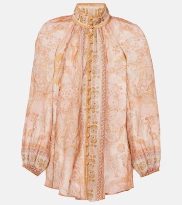 Blusa Acacia Billow de ramio estampada | Zimmermann