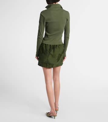 Pullover stile polo in cotone a coste | Gucci