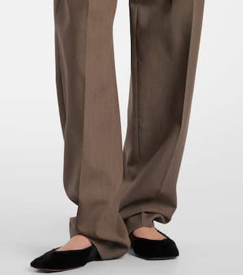Pantalon droit Bryce en laine et soie | The Row