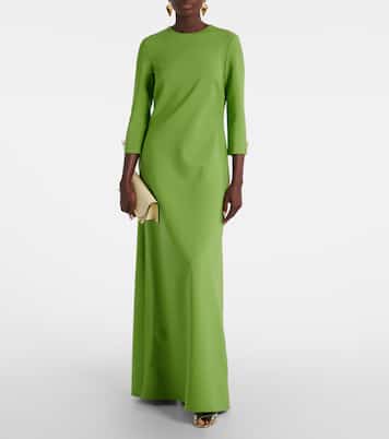 Embellished open-back wool-blend kaftan | Oscar de la Renta
