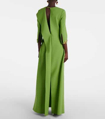 Embellished open-back wool-blend kaftan | Oscar de la Renta
