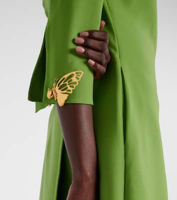 Embellished open-back wool-blend kaftan | Oscar de la Renta