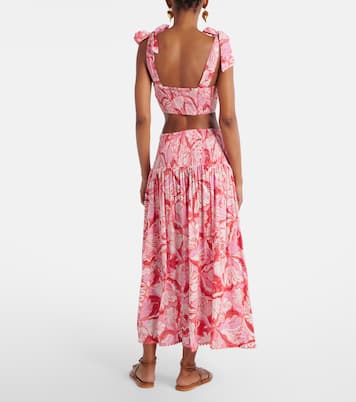 Carla pleated printed crop top | Poupette St Barth