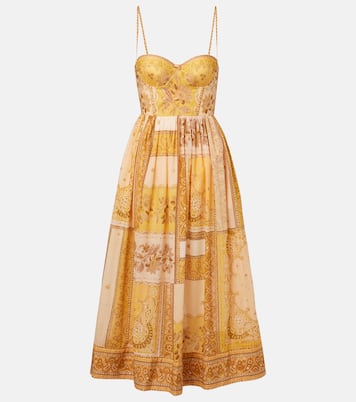 Abito corsetto Lucky in cotone arricciato | Zimmermann