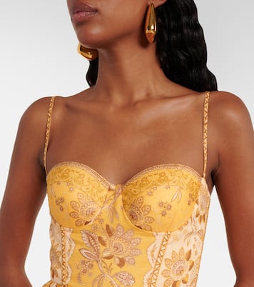 Abito corsetto Lucky in cotone arricciato | Zimmermann