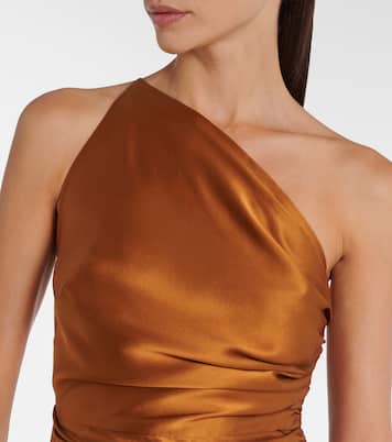 Asymmetric gathered silk gown | The Sei