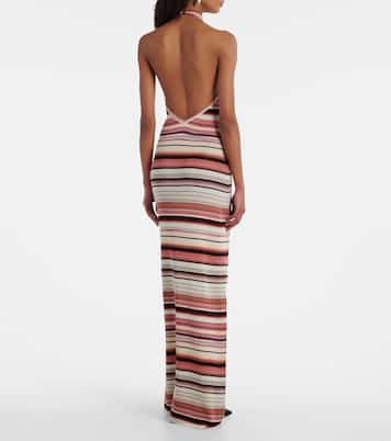 Striped halterneck maxi dress | Missoni
