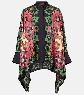 Foulard printed silk twill shirt | La DoubleJ