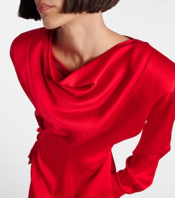 Cowl neck satin midi dress | Stella McCartney