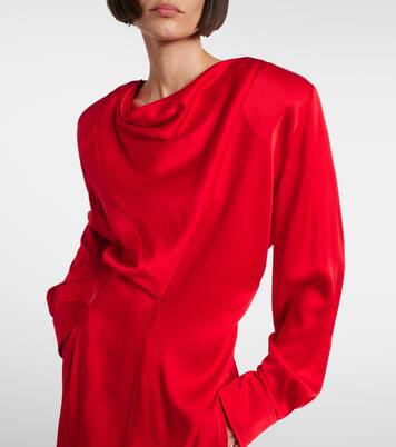 Cowl neck satin midi dress | Stella McCartney