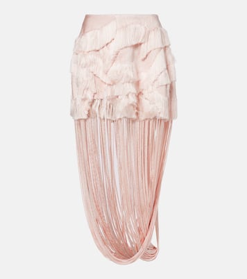 Fringed midi skirt | Xu Zhi