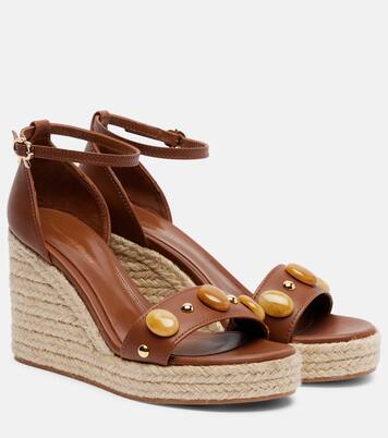 Verzierte Espadrille-Wedges aus Leder | Gianvito Rossi