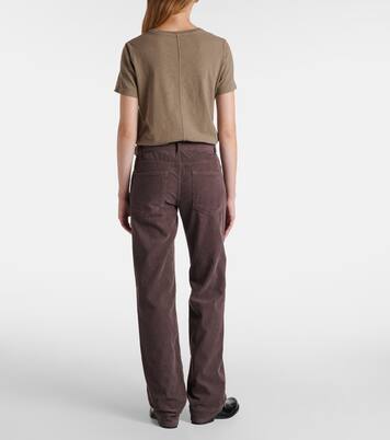 Carlyl mid-rise corduroy straight pants | The Row