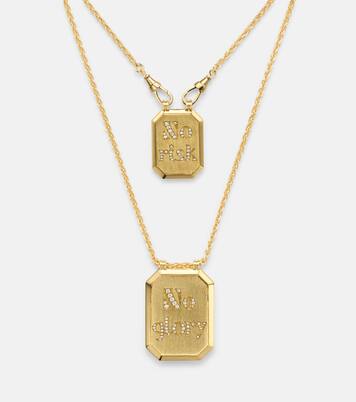 No Risk No Glory 18kt gold necklace with diamonds | Marie Lichtenberg