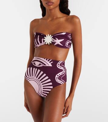 Maple printed bandeau bikini top | Cala de la Cruz
