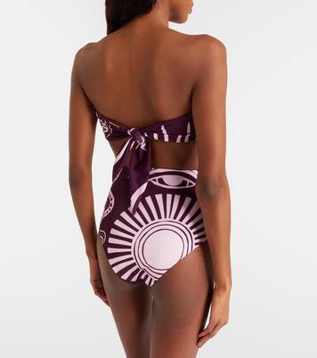 Maple printed bandeau bikini top | Cala de la Cruz