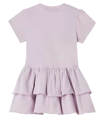 Logo cotton jersey dress | Moncler Enfant