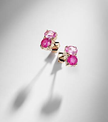 Orecchini in oro 14kt (585/1000) con rubini e zaffiri rosa | Stone and Strand