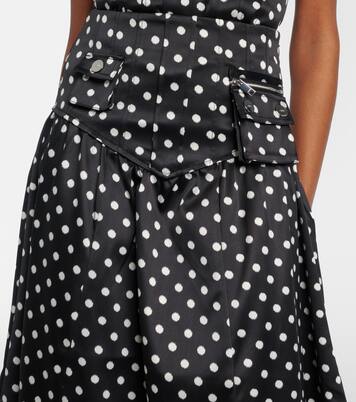 Polka-dot satin maxi skirt | Ganni