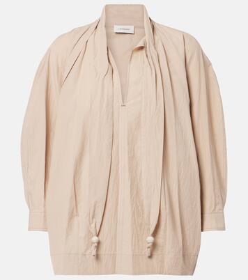 Tie-neck cotton crêpe blouse | Lemaire