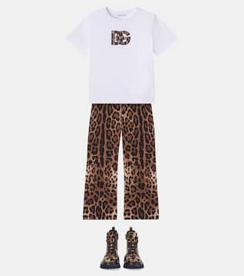 T-shirt en coton à patch appliqué | Dolce&Gabbana Kids