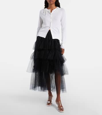 Faux pearl-embellished wool and silk cardigan | Simone Rocha