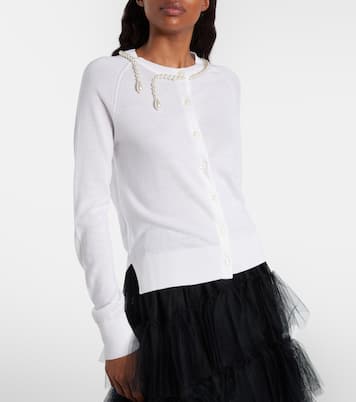 Faux pearl-embellished wool and silk cardigan | Simone Rocha