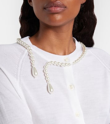 Faux pearl-embellished wool and silk cardigan | Simone Rocha