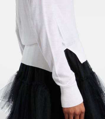 Faux pearl-embellished wool and silk cardigan | Simone Rocha