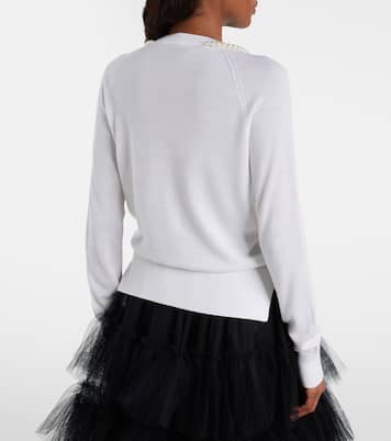 Faux pearl-embellished wool and silk cardigan | Simone Rocha