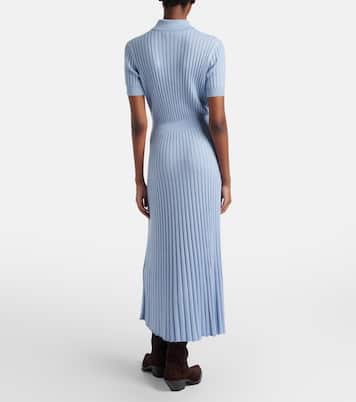Abito lungo Amor in maglia di seta e cashmere a coste | Gabriela Hearst