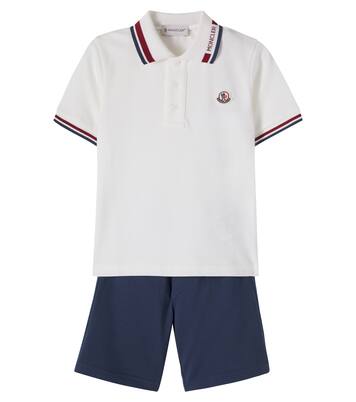 Cotton piqué polo shirt and shorts set | Moncler Enfant