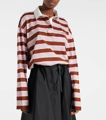 Polo cropped de jersey de algodón | Prada