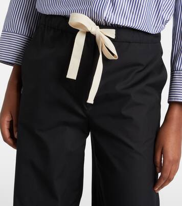 Pantaloni cropped Argento in cotone a gamba larga | 'S Max Mara