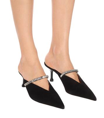 Mules in suede con cristalli | Prada