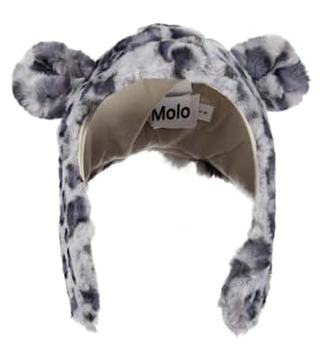 Snowy leopard-print faux fur hat | Molo