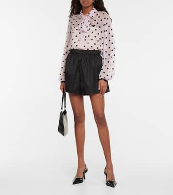 Camicia in chiffon di seta con ricamo | Prada