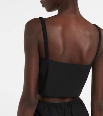 Robe midi Sky en coton mélangé | Deveaux New York