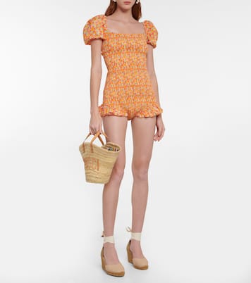 Combi-short Ginny en coton mélangé à fleurs | Caroline Constas