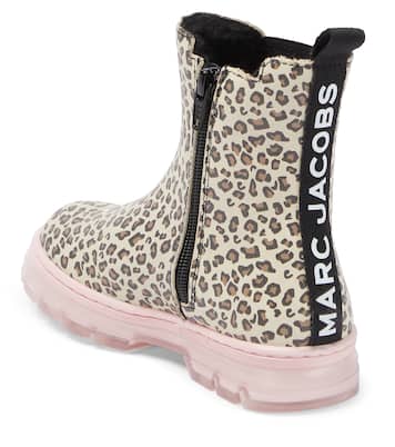Leopard-print leather boots | Marc Jacobs Kids