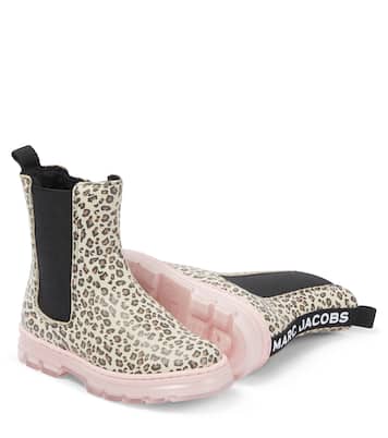 Leopard-print leather boots | Marc Jacobs Kids