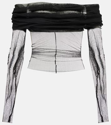 Top off-shoulder in seta  | Christopher Esber
