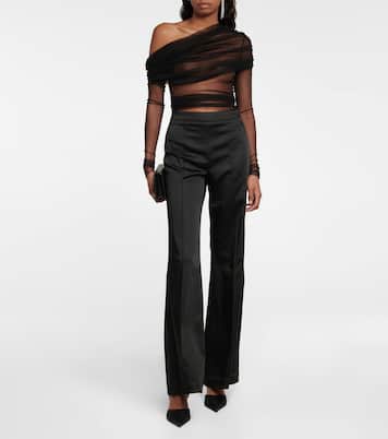 Top off-shoulder in seta  | Christopher Esber