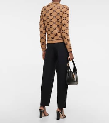 Cardigan in jacquard di lana GG | Gucci
