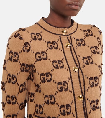 Cardigan in jacquard di lana GG | Gucci