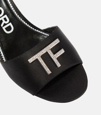 Embellished satin mules | Tom Ford