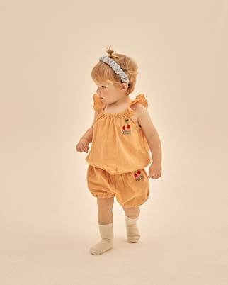 Short brodé en coton à carreaux | Jellymallow