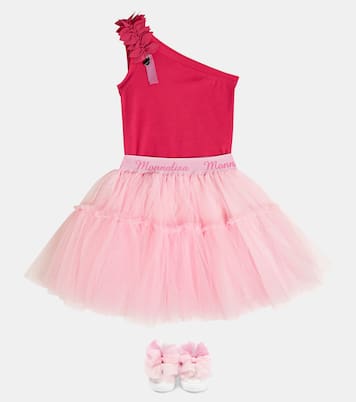Tank top in misto cotone con fiocco | Monnalisa